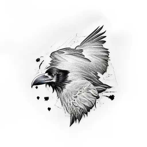 Raven With Black Heart