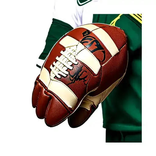 Goalkeeper Glove Mixed With Football And