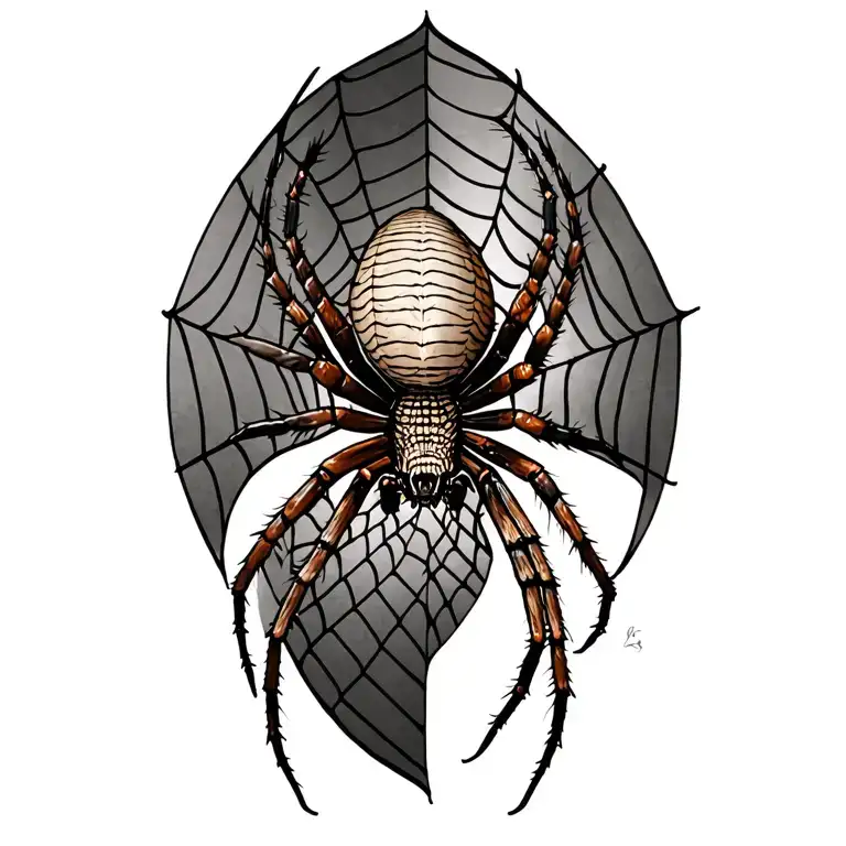 Brazilian Style Tattoo Pescoco Spider With Web