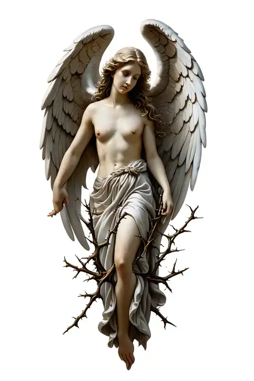Angel Surrounded By Thorn Vine