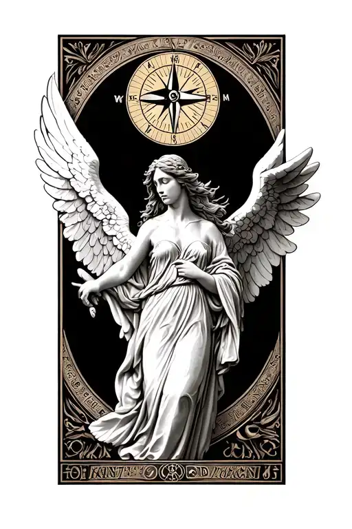 Angel With Direction Compass