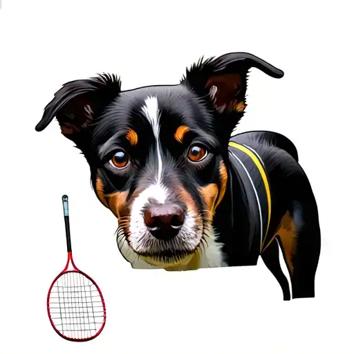 Dog And Badminton Plus Shuttle