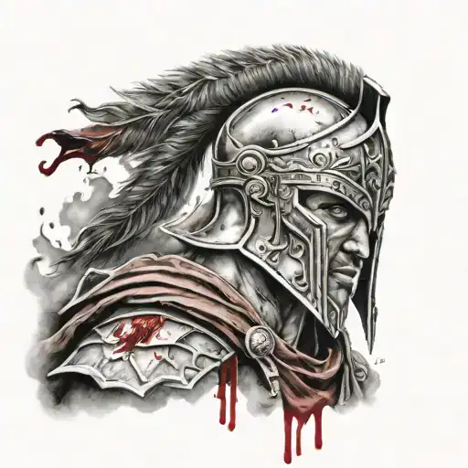 Spartan Warrior With Blood Dripping