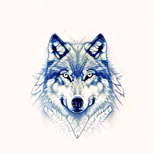 Wolf Head And Trees With Wolfe Written Above