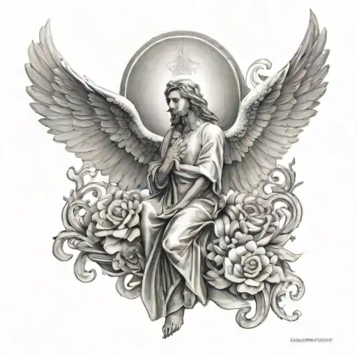 Guardian Man Angel With Pheonix