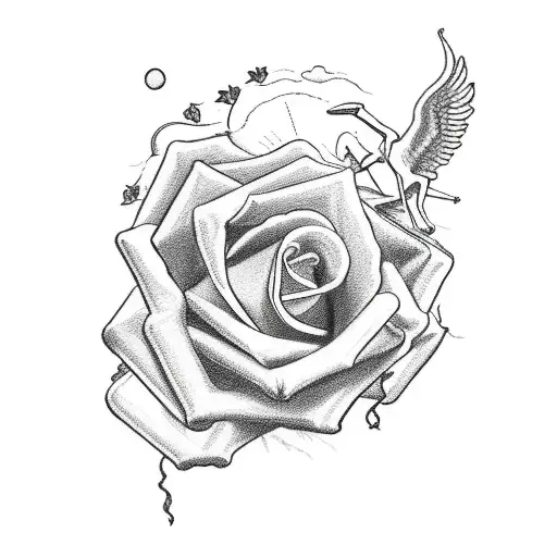 Sagittarius With Roses And Clouds