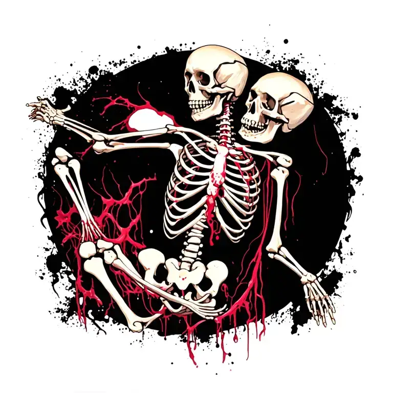 Full Body Skeleton With Flesh Hanging Off