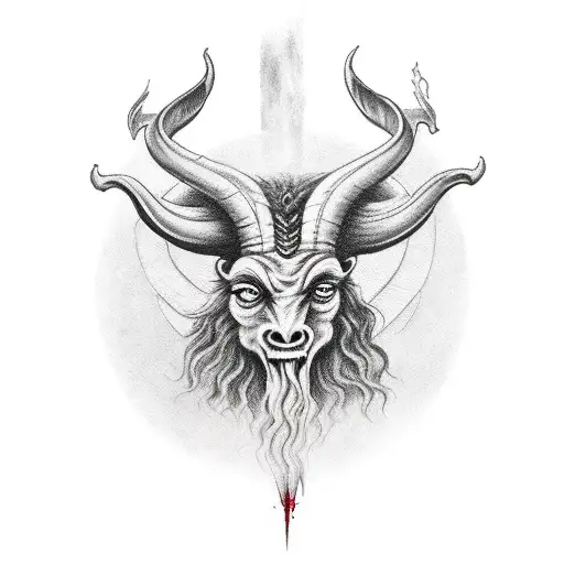 Baphomet With A Jesus Christ Blood On Him