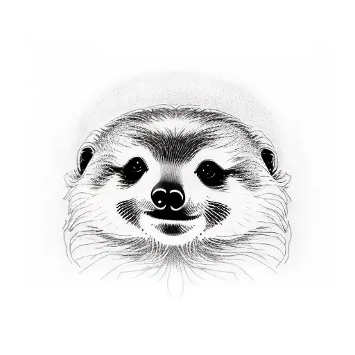 A Huge Kind Sloth Hugging A Ferret And 3 Cats With One Black One Tabby And One Frey And White