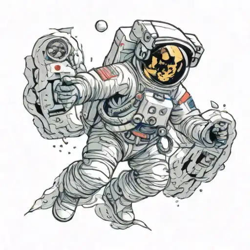 Astronaut Falling In Space