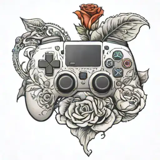 Ps5 Controller With Heart And Rose