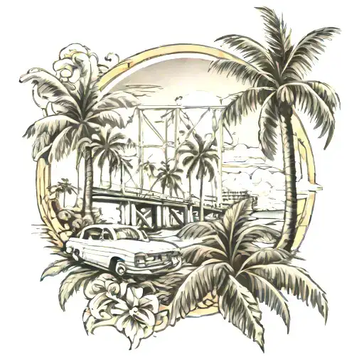 Florida Miami Palm Trees Highways Sun Bridges Tampa