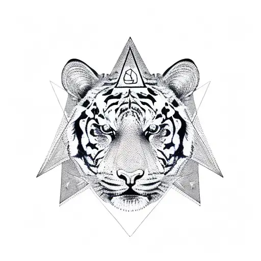 Illuminati Triangle With Tiger