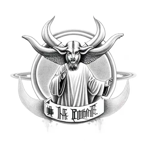 Baphomet With A Jesus Christ Blood On Him