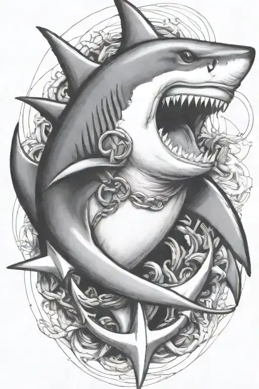 Shark Biting An Anchor