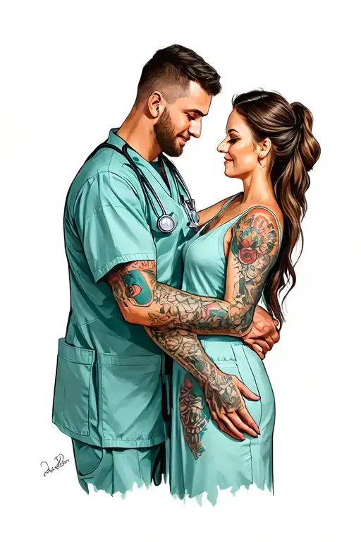 Medic Husband Holding Wife