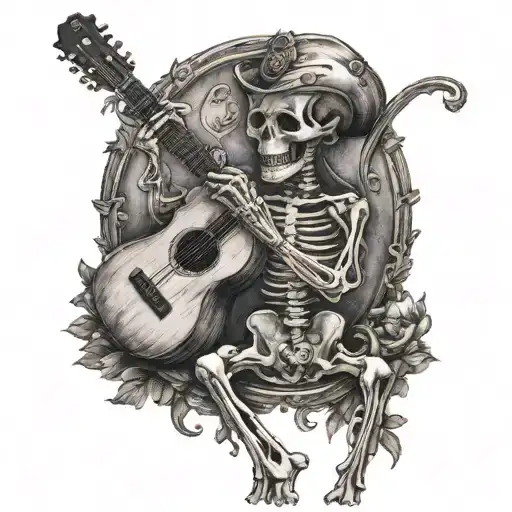 Country Skeleton With A Guitar