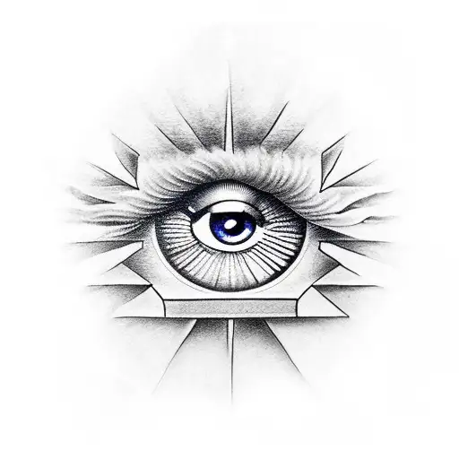 Illuminati Eye With Greek Style Background