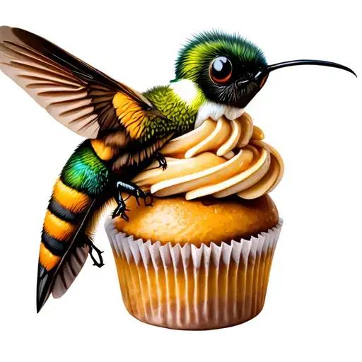 Hummingbird Bumblebee Coffee Cupcake