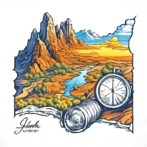 Perspective Change Through A Lens While Hiking Mountains To New Viewpoint Of Rising Phoenix