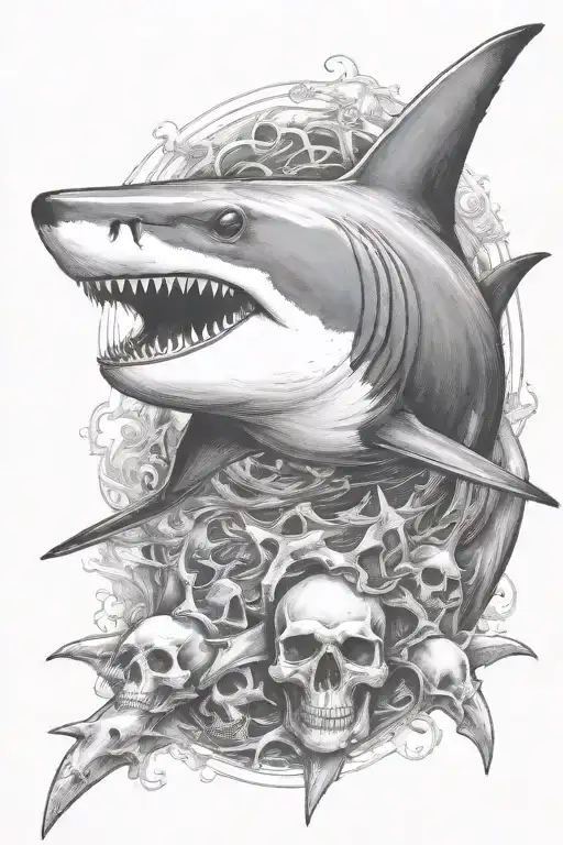 Shark With Skull And Crossbones