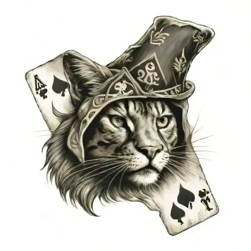 Ace Of Spades With Big Cat