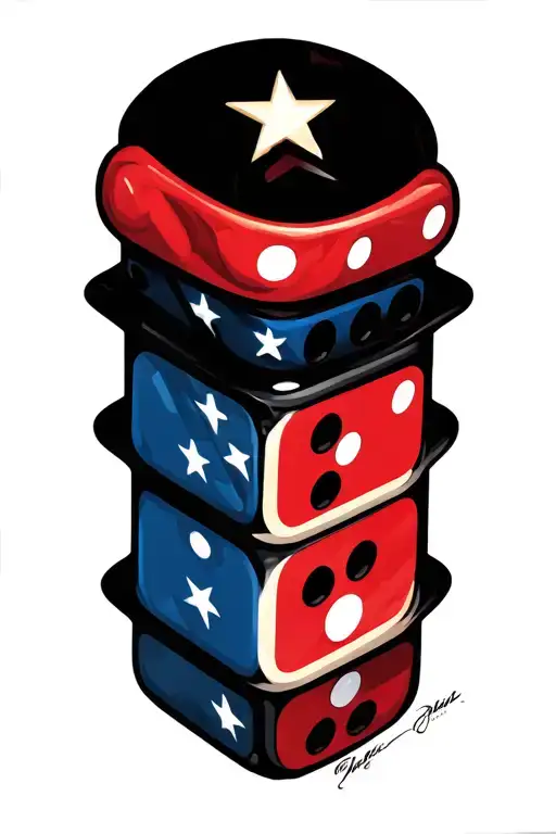 Puerto Rico Inspired Tattoo Design Featuring Dominoes