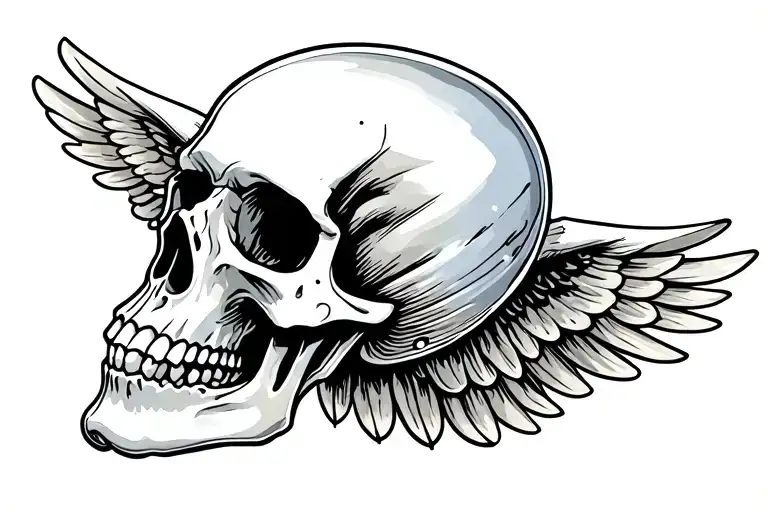 Skull Flying Into Space