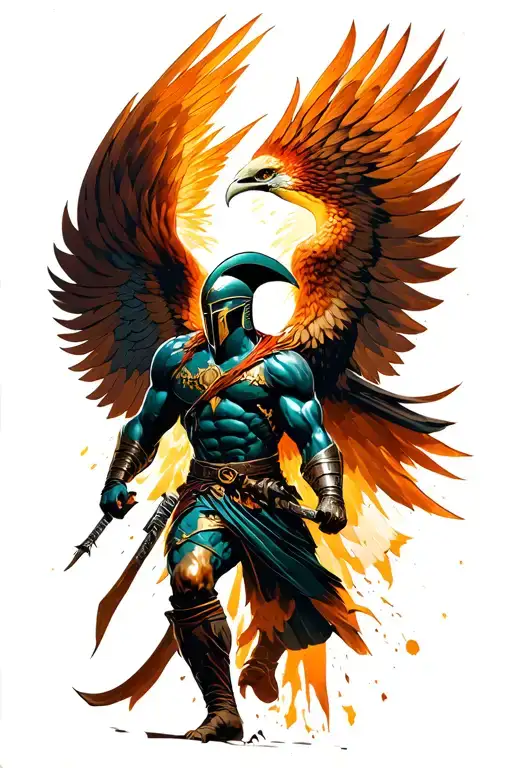 Spartan In Action With A Phoenix Shied I Want