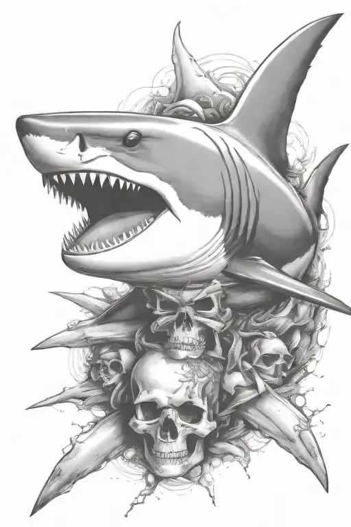 Shark With Skull And Crossbones