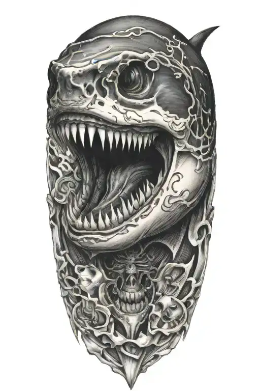 Shark Biting A Skull