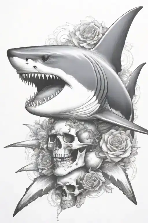 Shark With Skull And Crossbones
