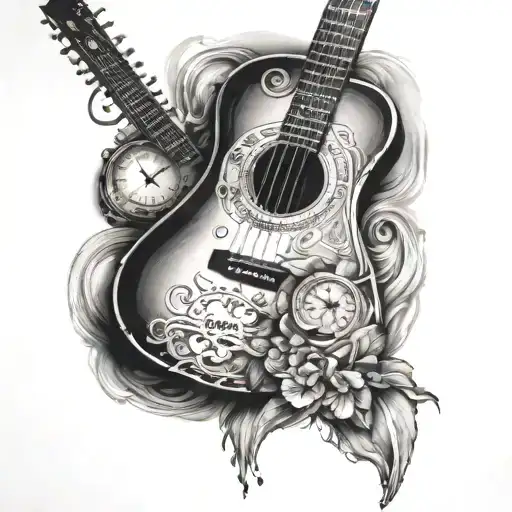 Guitar And Clock