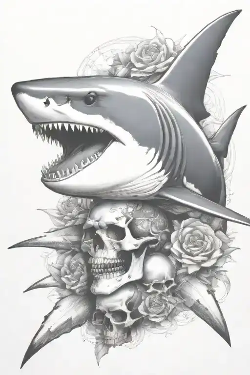 Shark With Skull And Crossbones