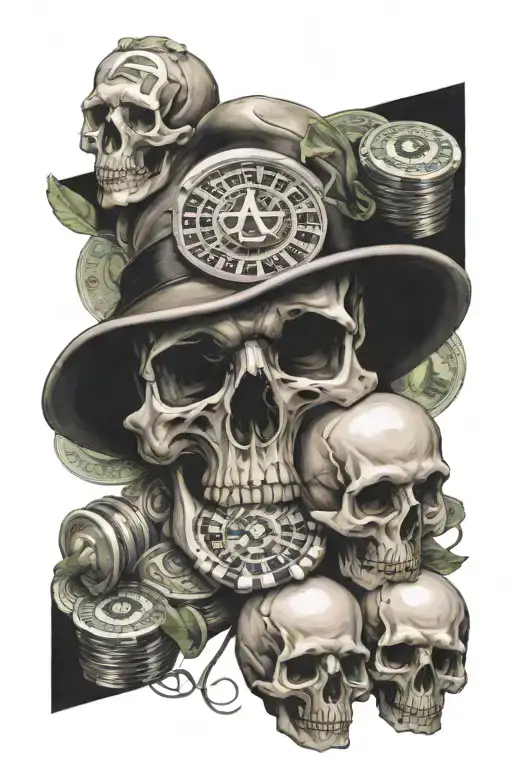 Money Hot Girl Skulls Casino