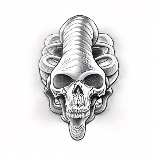 Snake Black Mamba Bones Scull