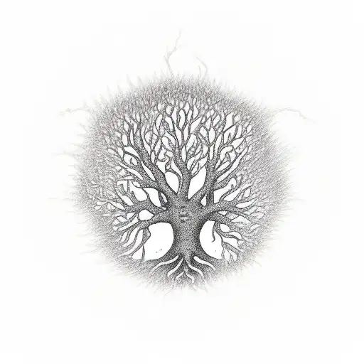 Tree Of Life With Branches Reaching Down To Touch A Persons Hand