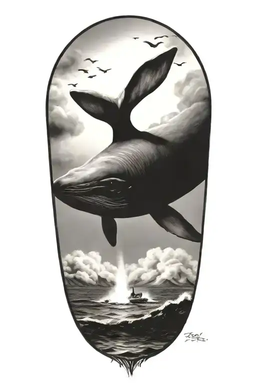 Sperm Whale With A Nuclear Missile Tail