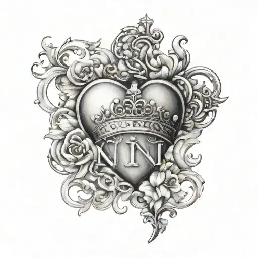 I Want The Name Caitlin With A Crown Above The C And A Heart Over The N