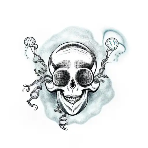 Jellyfish Holding Skull