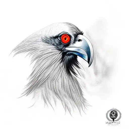 Menacing Raven With A Red Eye