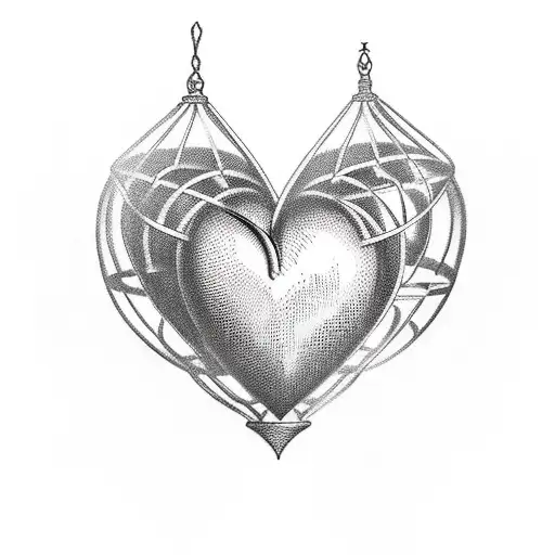 Heart In Hourglass Behind A Cage