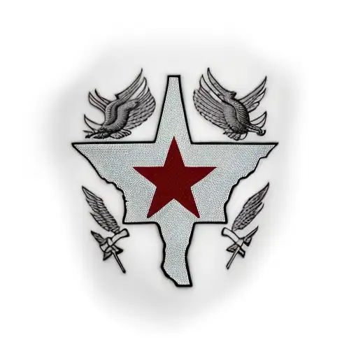 Texas Waving Flag With Soldier