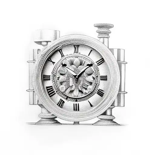 Greek God Zeus With A Clock