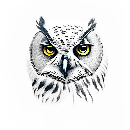 Owl With Fire Eyes With Ancient Papers