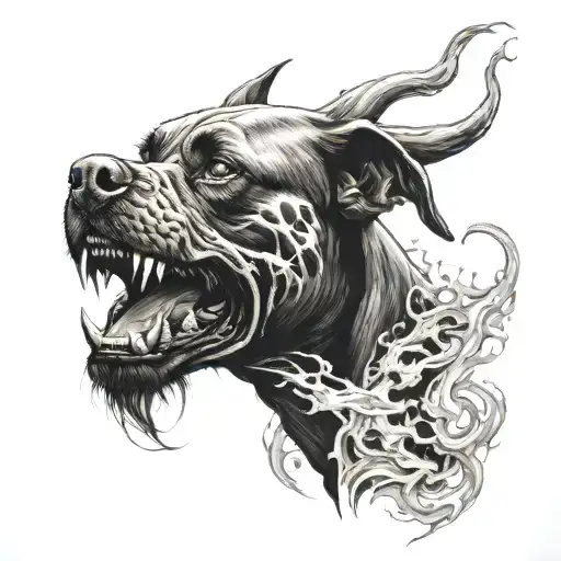 Dark Evil Demon Dog Smoke Swirling