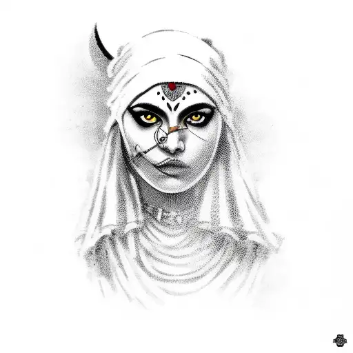 Spartan Chola Woman With An Owl And A Moon Smoking