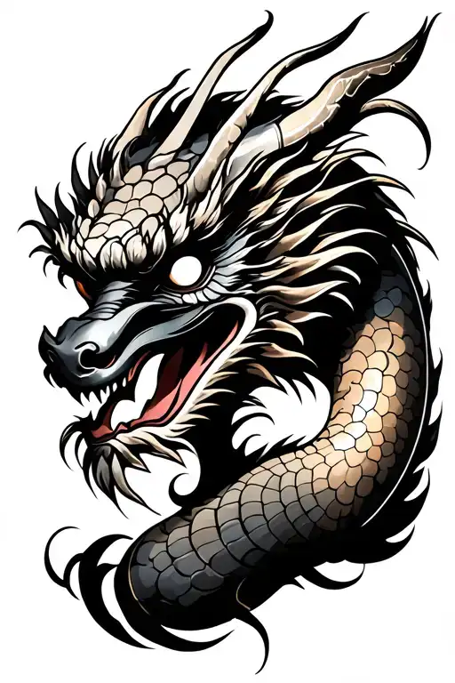 Japanese Mask With Dragon