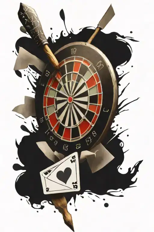 Dart Board With Ace Card
