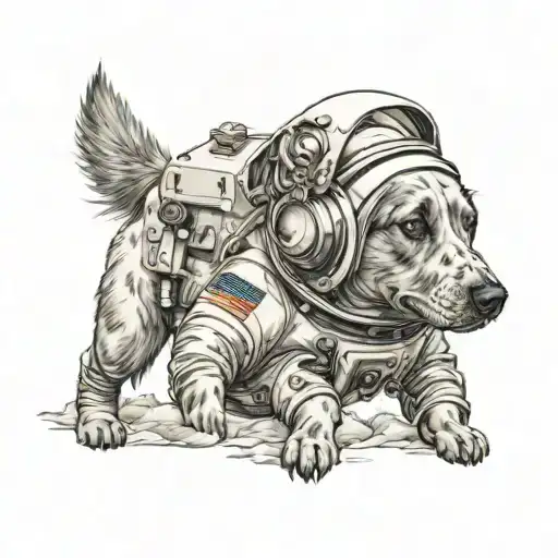Photorealistic Dog Wearing Space Suit